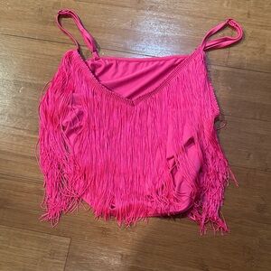Pink Fringe Women's Top